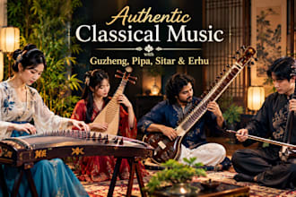 record authentic classical music with guzheng, pipa, sitar and erhu