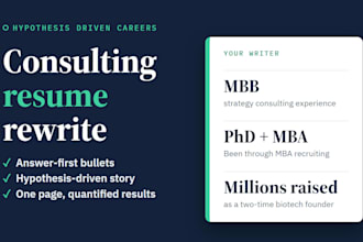 write your consulting resume for MBA, phd and career change candidates
