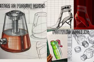 do custom 3d product design, footwear and 3d cad modeling