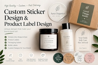 design custom sticker design and product label designs