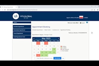develop booking appointment bot,vfs bot,booking bot,vfs appointment slot watcher