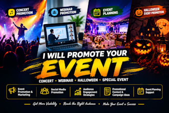 promote your event, concert, webinar, halloween or special event