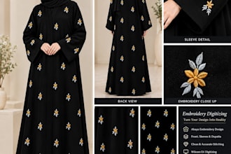 digitizing premium abaya embroidery