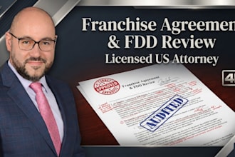 review your franchise agreement and fdd as a licensed US attorney