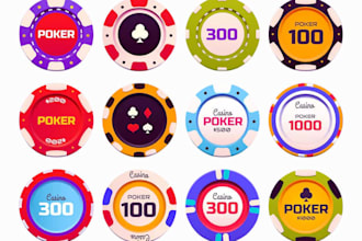 design professional poker chip game, poker card, poker logo