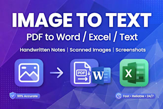 extract text from image pdf and handwritten notes to word and excel