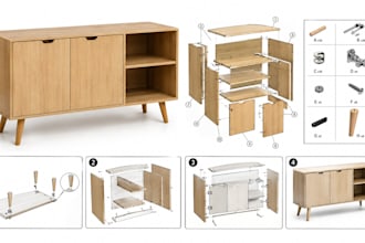 write furniture assembly instructions and user manuals with clear illustrations