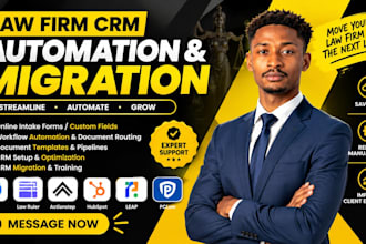 set up, migrate and automate your law firm CRM with clio, filevine, lawmatics