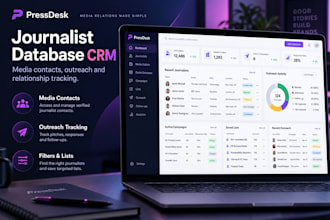 build a saas journalist database CRM with media contacts outreach and tracking