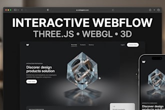 create an interactive webflow website with three js and webgl
