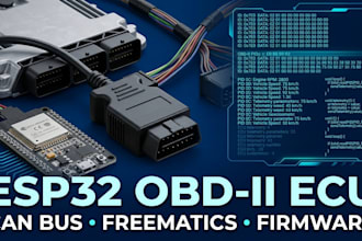 develop esp32 obd ii emulator firmware, can bus, automotive ecu and freematics