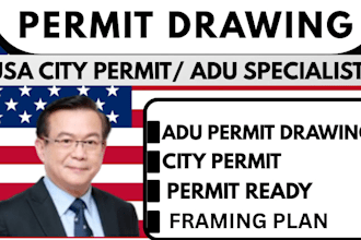 create USA civil structural permit drawings, adu plans and construction plans