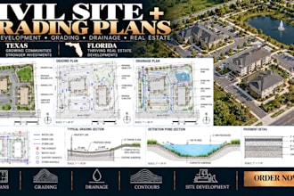 create civil site plans and grading plans for real estate in texas, florida