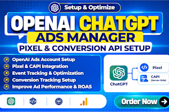 set up openai chatgpt ads, pixel, conversion API for ecommerce, lead generation