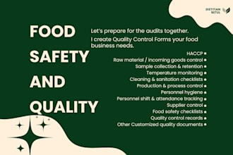 create quality control forms for your food business