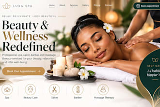 design spa website salon beauty barbershop massage therapy wordpress website