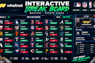 design an interactive whatnot sports card break board
