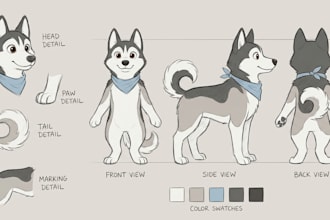 create a detailed fursuit ready furry reference sheet for fursuit makers