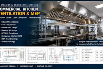 commericial kitchen ventilation, exhaust hood design, cfm and nfpa 96 plans