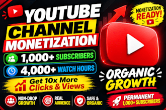 youtube channel promotion organic UK USA subscription video growth, monetization