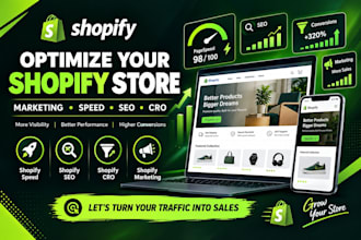 optimize shopify marketing, shopify speed, shopify SEO and shopify cro