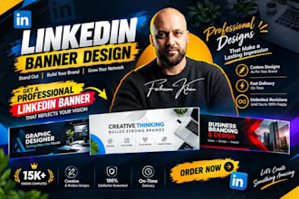 design a professional banner for linkedin facebook and twitter