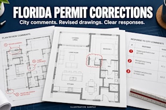 revise florida structural permit drawings and address city comments