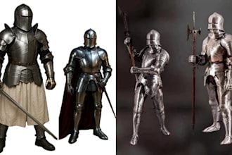 create custom cosplay creation fantasy full knight anime armor 3d cosplay props