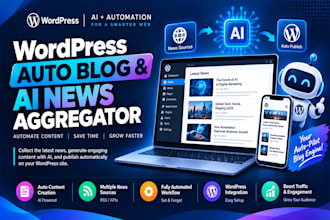 create wordpress auto blog or automated news website, ai based autoblog