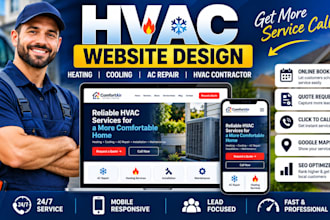 design hvac website for heating cooling ac repair contractor cooling contractor