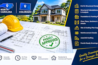 do civil and structural design in north carolina, colorado for permit approval