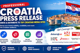 write and distribute croatia press release to top 200 croatian news media sites