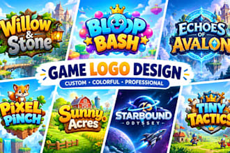 design custom game title gaming logo steam game, streamlab stream overlay