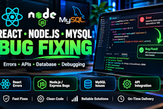 fix react node js express and mysql bugs