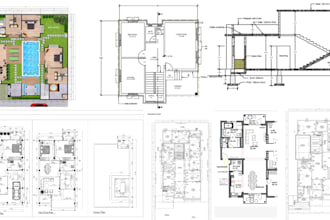 draw 2d floor plan, house plan, elevation