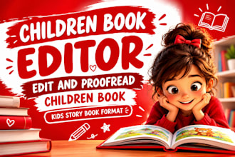 children book editor, edit and proofread children book, kids story book format
