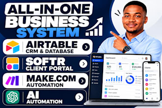setup airtable CRM, softr client portal and ai automation for your business