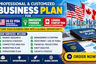 business plan for US e2 visa, innovator founder and canada startup visa