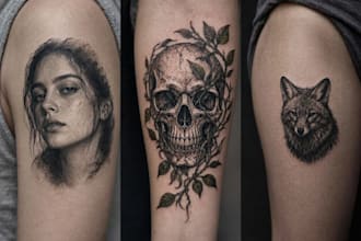 design a realistic animal tattoo with stunning details