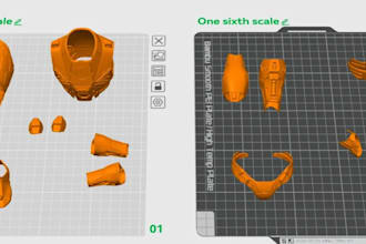 cut and split large cosplay 3d models