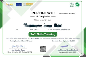 design  professional soft skill training certificates
