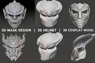 design 3d printable cosplay mask 3d helmet 3d weapon 3d cosplay armor 3d mask