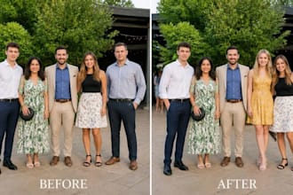 professionally edit people with face swap, add, resize, reposition and removal