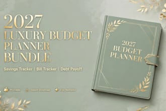 design budget planner,  savings tracker printable pdf