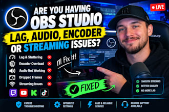 fix obs studio lag, audio encoder and streaming issue