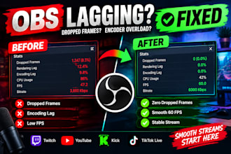 fix obs lag, dropped frames, encoder and streaming issues