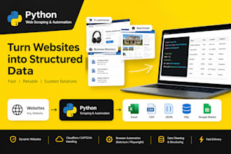 build python web scraping scripts and large scale data extraction