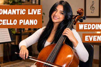 record romantic live cello piano for your wedding, ceremony, or event music