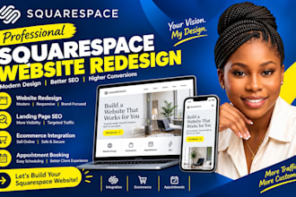 squarespace website redesign landing page square booking seo
