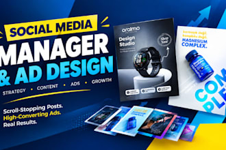 be your professional social media marketing manager ad post image design content